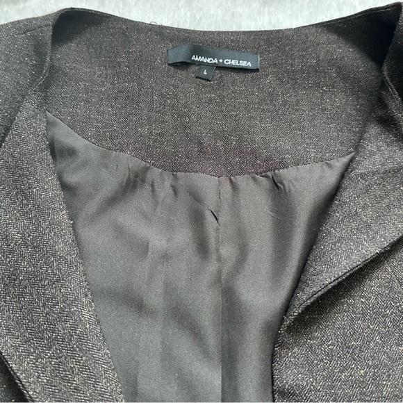 Amanda + Chelsea Brown Longline Jacket Open Blazer Coat Size L NEW WITHOUT TAGS - Picture 6 of 7